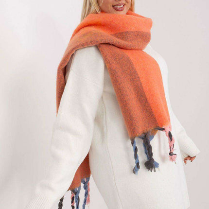 Autumn Striped Shawl with Elegant Tassels – Versatile Women’s Wrap - Très Elite