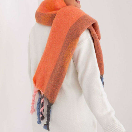 Autumn Striped Shawl with Elegant Tassels – Versatile Women’s Wrap - Très Elite
