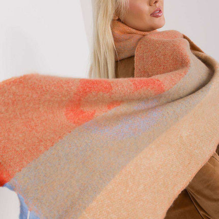 Autumn Striped Shawl with Elegant Tassels – Versatile Women’s Wrap - Très Elite