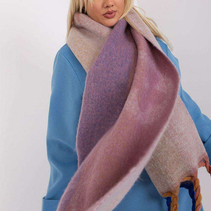 Autumn Striped Shawl with Elegant Tassels – Versatile Women’s Wrap - Très Elite