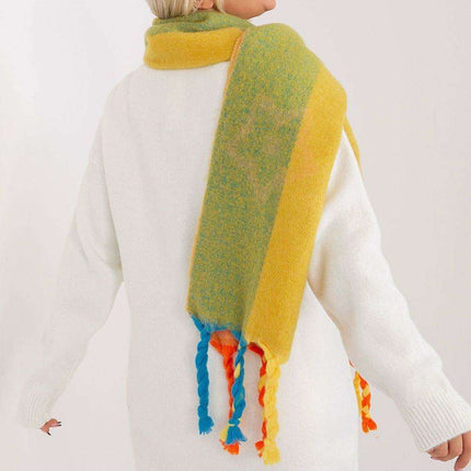 Autumn Striped Shawl with Elegant Tassels – Versatile Women’s Wrap - Très Elite