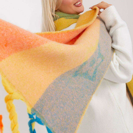 Autumn Striped Shawl with Elegant Tassels – Versatile Women’s Wrap - Très Elite
