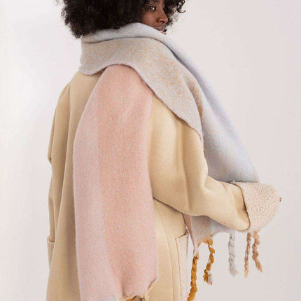 Autumn Striped Shawl with Elegant Tassels – Versatile Women’s Wrap - Très Elite