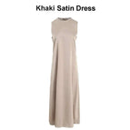 Khaki Satin dress