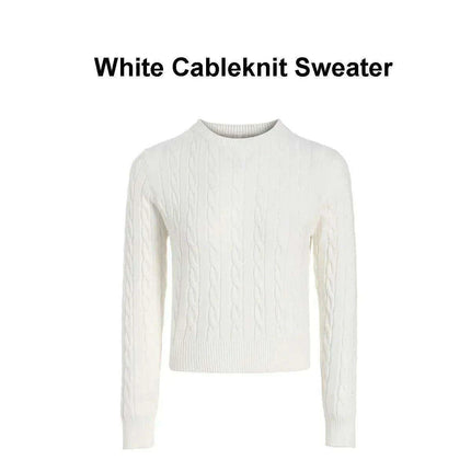 Autumn-Winter Women's Cableknit Sweater and Satin Dress in Five Colors - Très Elite