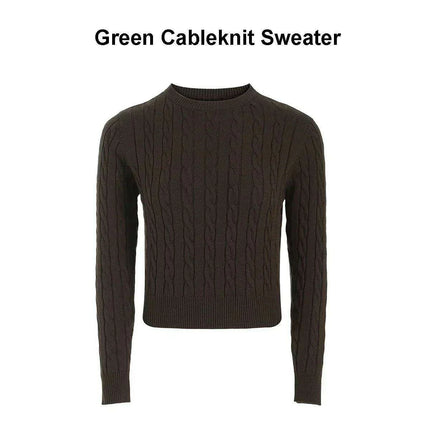 Autumn-Winter Women's Cableknit Sweater and Satin Dress in Five Colors - Très Elite