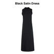 Black Satin dress / XXL