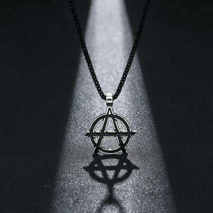 Avengers Anarchy Emblem Necklace - Striking Black Statement Piece for Men - Très Elite