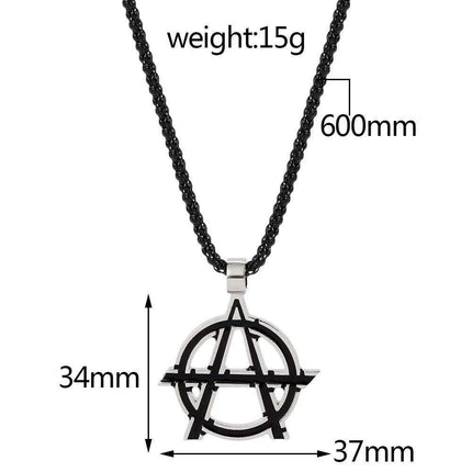 Avengers Anarchy Emblem Necklace - Striking Black Statement Piece for Men - Très Elite