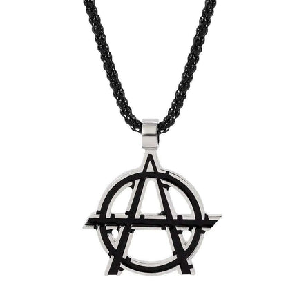 Avengers Anarchy Emblem Necklace - Striking Black Statement Piece for Men - Très Elite