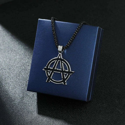 Avengers Anarchy Emblem Necklace - Striking Black Statement Piece for Men - Très Elite