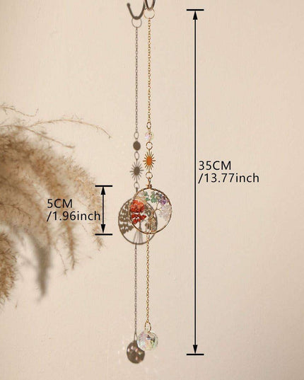 Enchanting Crystal-Embellished Iron Evil Eye Dream Catcher Necklace