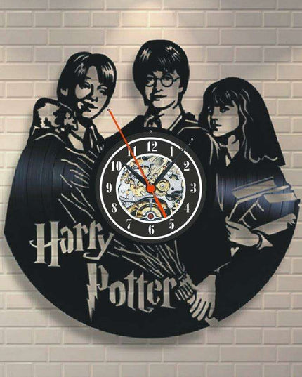 Magical Harry Potter Retro Vinyl Record Wall Clock - Stylish Black Timepiece