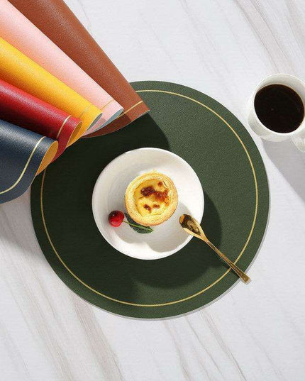 Elegant Circular PVC Leather Dining Placemats for a Luxurious Table Setting