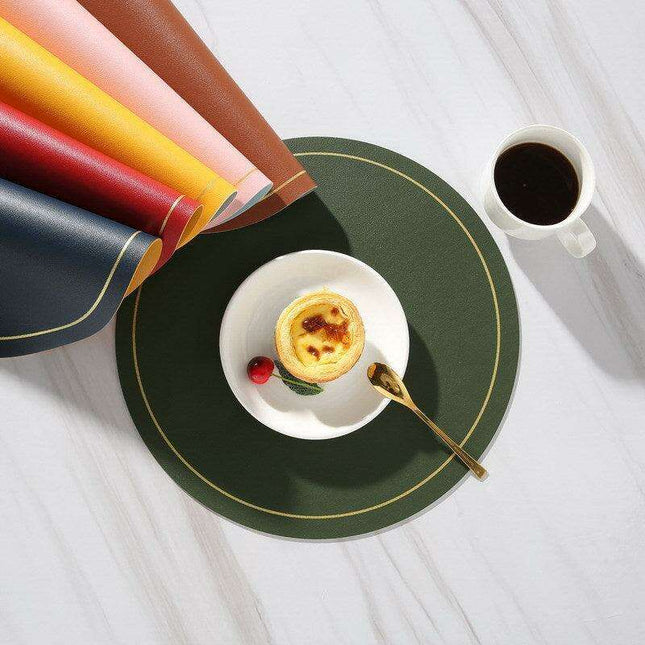 Elegant Circular PVC Leather Dining Placemats for a Luxurious Table Setting