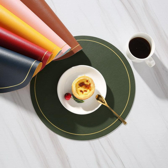 Elegant Round PVC Leather Dining Table Placemat