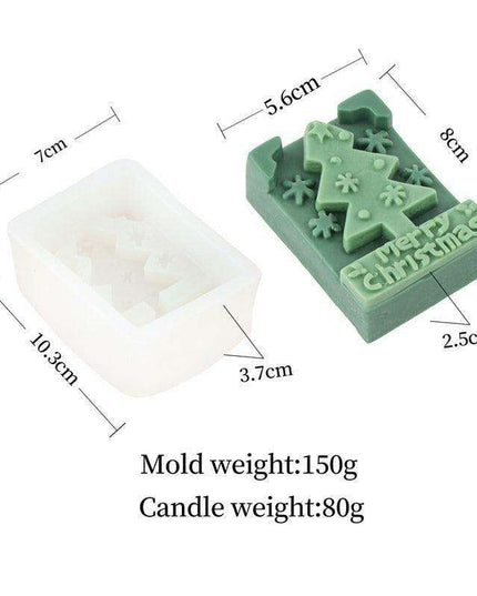 Elegant Holiday Candle Making Set: Santa Bell & Christmas Tree Molds