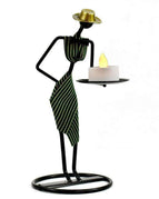 One handed etiquette green stripe with candle light