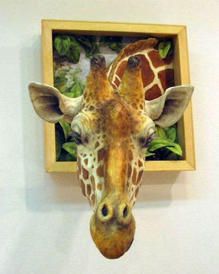 Lifelike 3D Giraffe Wall Sculpture - Bring Nature's Grace into Your Home