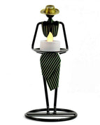 Two handed etiquette with green stripes and candle lights