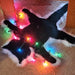 Luxurious Christmas Cat Fur Rug with Festive Light Display
