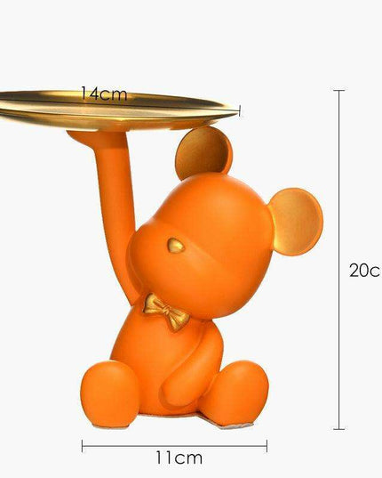 Whimsical Cartoon Bear Key Organizer Tray for Chic Home Decor