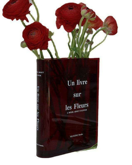 Elegantly Crafted Clear Acrylic Book Vase for Stylish Home Decor