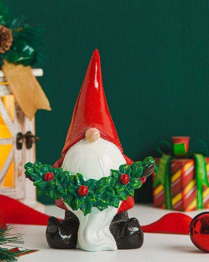 Jolly Santa Gnome Figurine - Festive Holiday Home Decoration