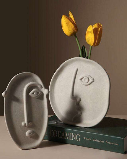 Abstract Beauty: Handcrafted Porcelain Vase with Geometric Charm