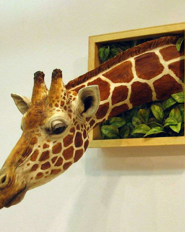 Lifelike 3D Giraffe Wall Sculpture - Bring Nature's Grace into Your Home