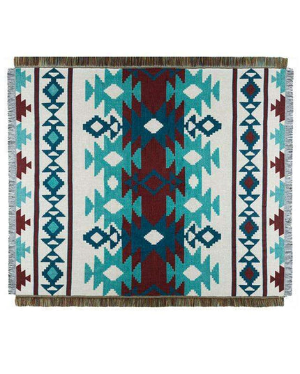 Chic American Geometric Cotton Throw for Elegant Home Decor