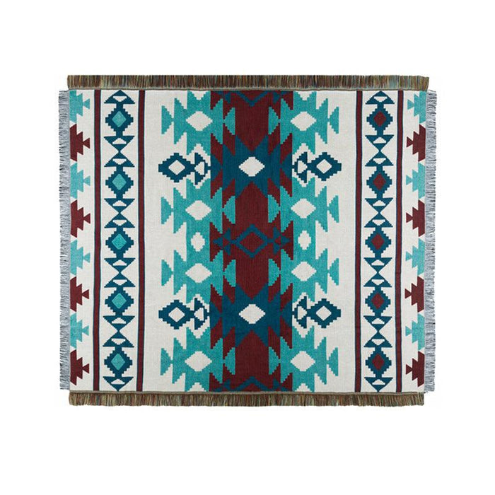 Chic American Geometric Cotton Throw for Elegant Home Decor