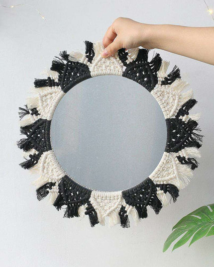 Bohemian Bliss: Artisan Cotton Tapestry with Wooden Bead Accents