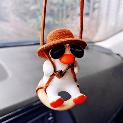 Cowboy Duck Handgun Car Mirror Swing Pendant