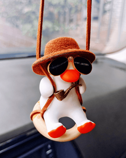 Cowboy Duck Handgun Car Mirror Swing Pendant