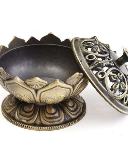 Lotus Flower Incense Burner - Handcrafted Decorative Piece for a Serene Environment