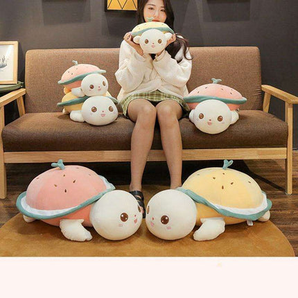 Watermelon Turtle Comfort Cuddle Pillow for Cozy Relaxation