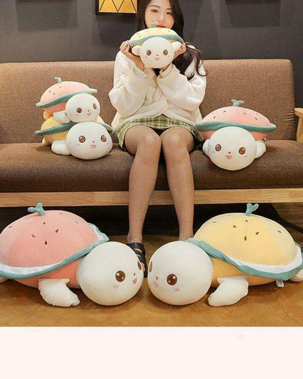 Watermelon Turtle Comfort Cuddle Pillow for Cozy Relaxation