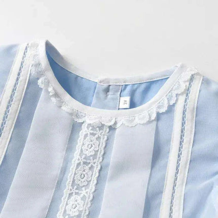 Baby Girl Christening Gown with Spanish Lace and Charming Bow - - Très Elite