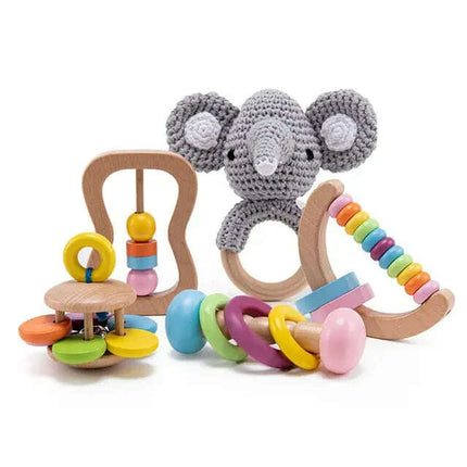 Baby Milestone Bath Toy Set with Swaddle Wrap, Rattle, and Bibs for Newborn - Très Elite
