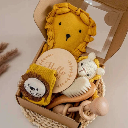 Baby Milestone Bath Toy Set with Swaddle Wrap, Rattle, and Bibs for Newborn - Très Elite