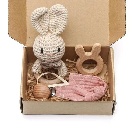 Baby Milestone Bath Toy Set with Swaddle Wrap, Rattle, and Bibs for Newborn - Très Elite