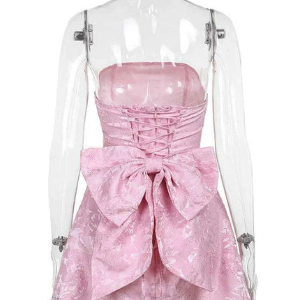 Backless Bow Sexy Mini Dress For Women Fashion Off-shoulder - Très Elite