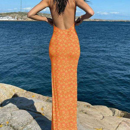 Backless Floral Suspender Dress - Chic Summer Delight - Très Elite