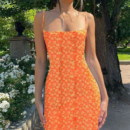 Backless Floral Suspender Dress - Chic Summer Delight - Très Elite