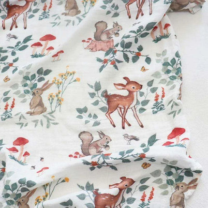 Bamboo Cotton Muslin Baby Swaddle Blanket - Adorable Animal Print for Cozy Comfort - Très Elite