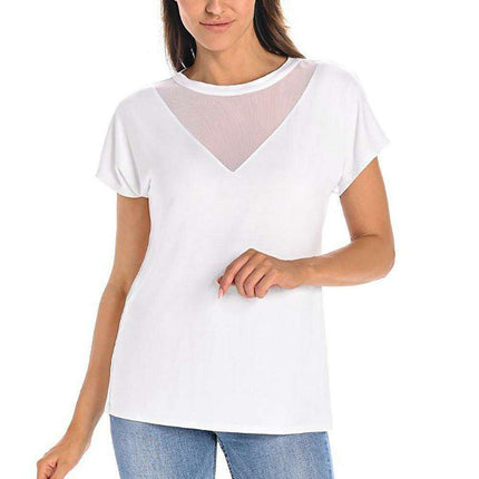 Bamboo Elegance Women's Blouse with Mesh Accents