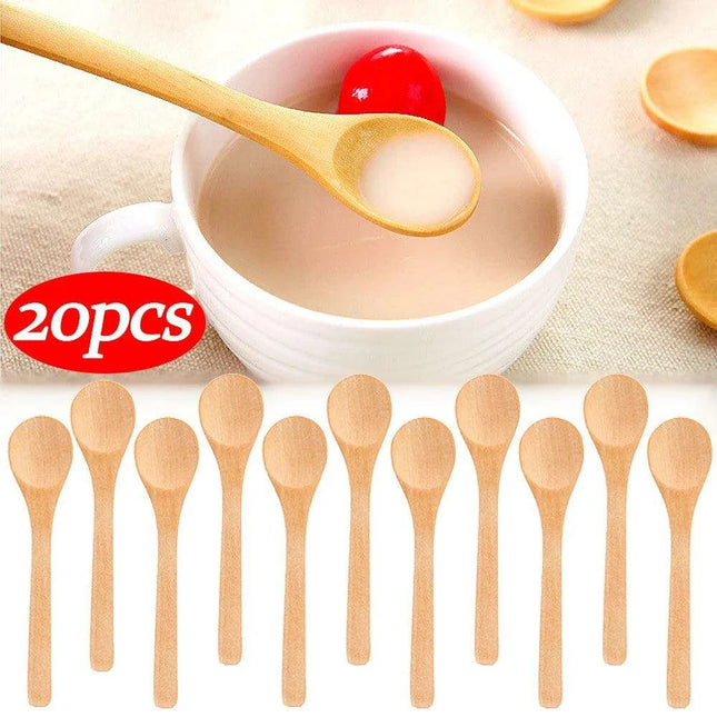Bamboo Kitchen Spoon Set for Cooking and Serving - Available in 1, 5, 10, or 20 Pieces
