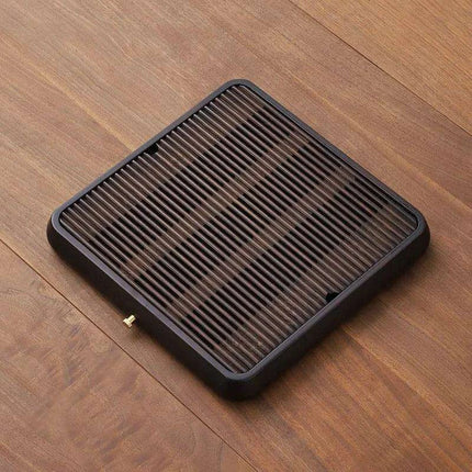 Bamboo Serving Tray for Tea and Coffee - 25cm Portable Wooden Tray..