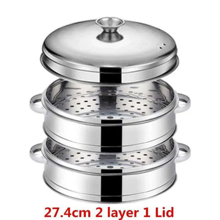 Bamboo Steamer Pot Combo with Stainless Steel Accessories for Ultimate Steaming - Très Elite